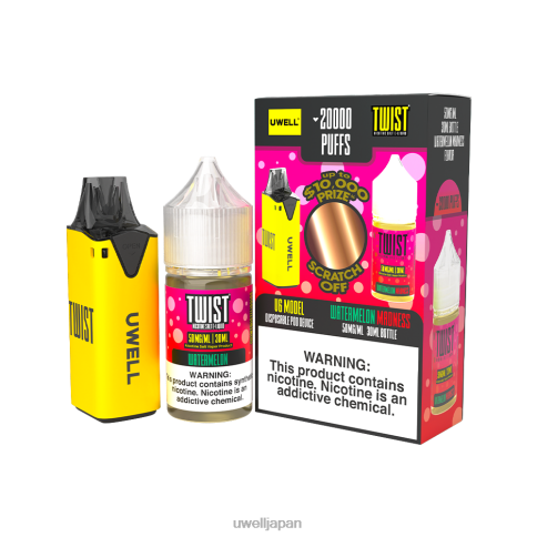 UWELL V6 使い捨てデバイス + パパの蒸気 30ml ジュース - コラボバンドル | UWELL Tokyo clr ブラック/flv セレニティ 50mg J0X2T222